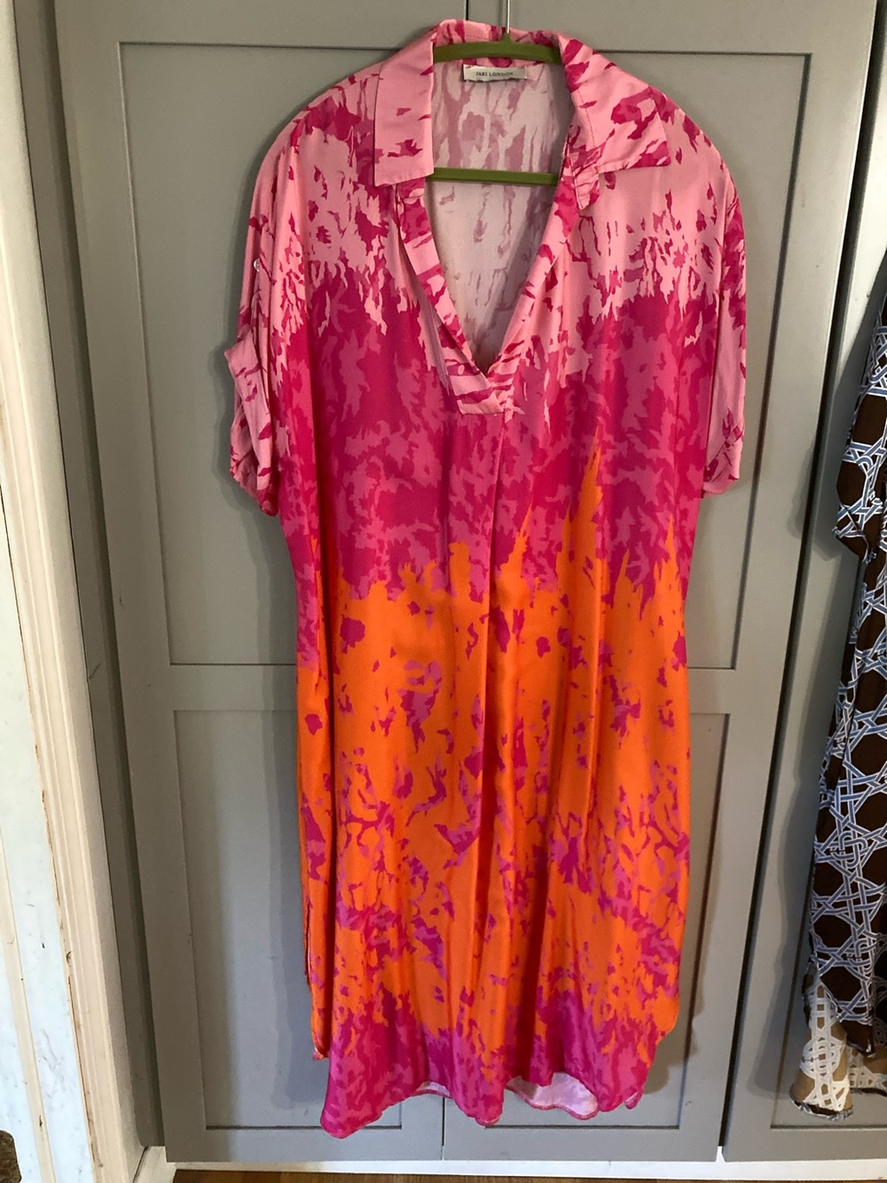 Jack London Pink and Orange Abstract Print Maxi Dress